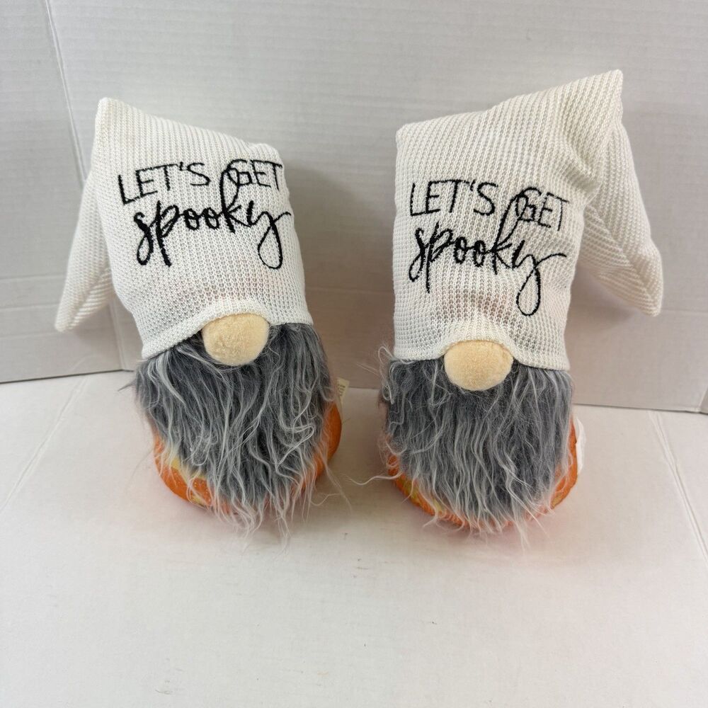 2 Halloween Let’s Get Spooky  20” Gnome Shelf Sitter Set NEW!